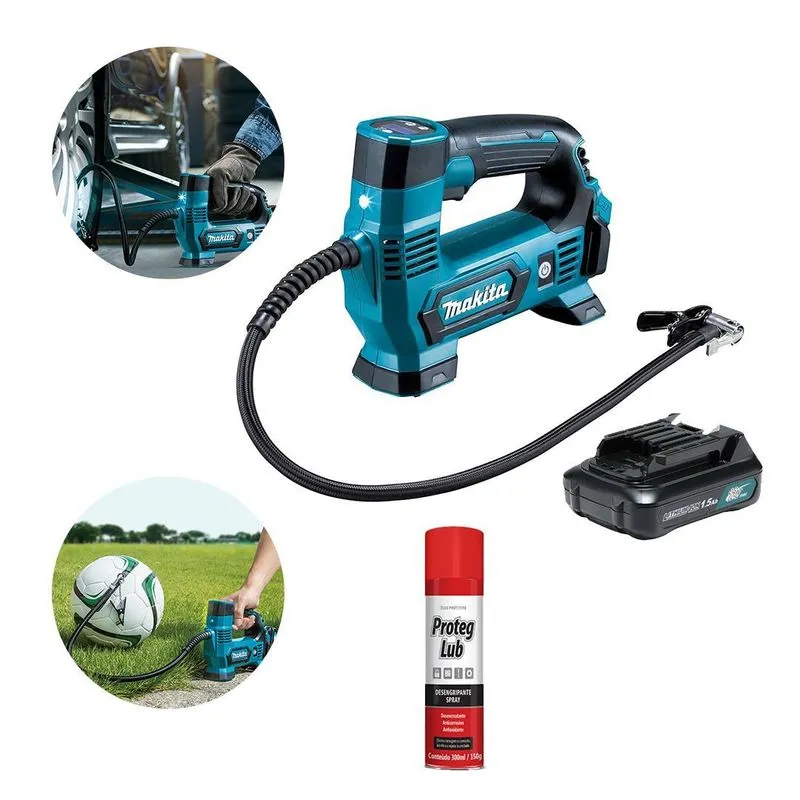 Compressor De Ar Makita 12v A Bateria Mp100dz-p 1bat 1,5a