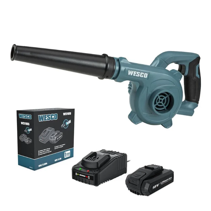 Soprador A Bateria 18V Ws2942 Wesco + Kit Carreg + 1Bat 2Ah