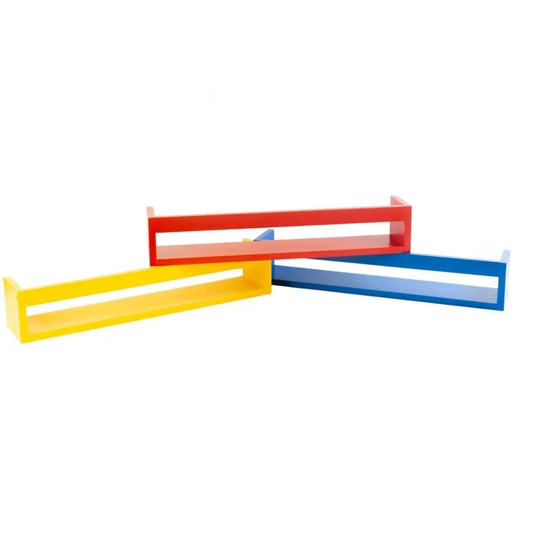 Kit Prateleira Infantil Decor Em Cores Mdf Colorido 3 Peças