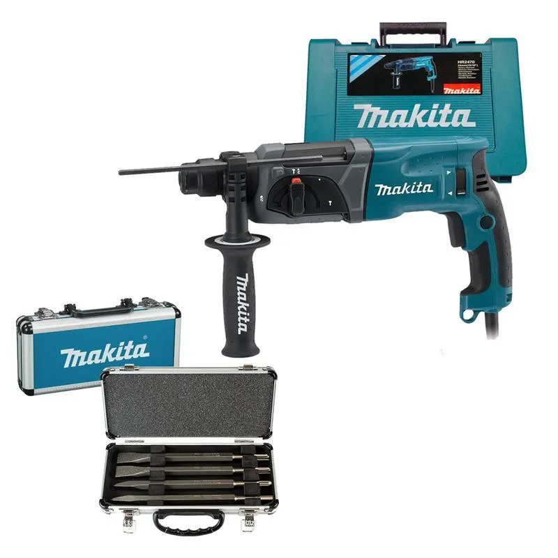 Martelete Comb Sds Makita Hr2470 800w + Kit Talha Pont 220v