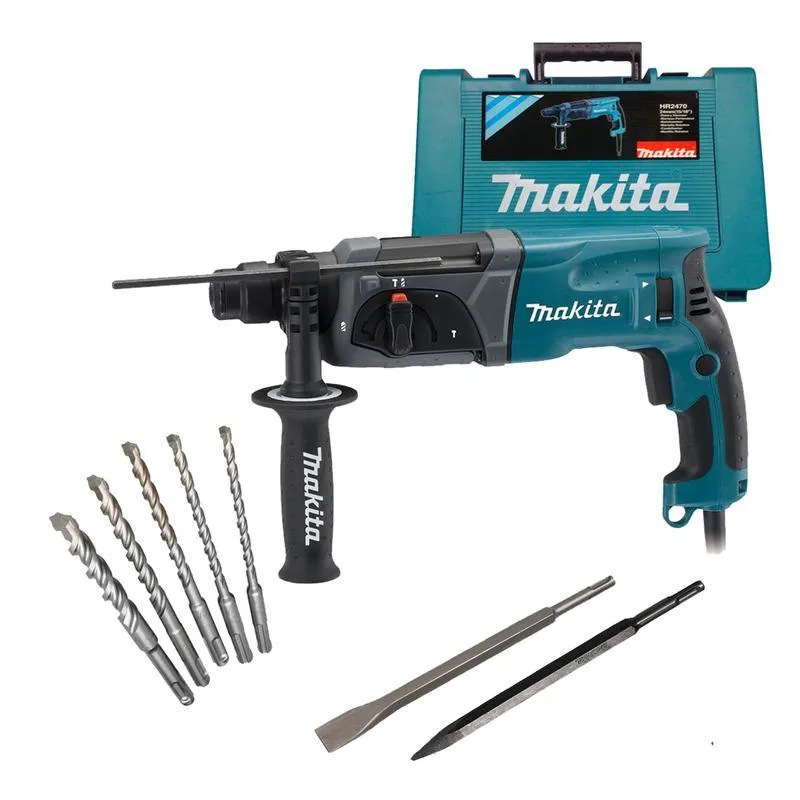 Martelete Combin Sds Makita Hr2470 800w + 5 Brocas Sds 220v