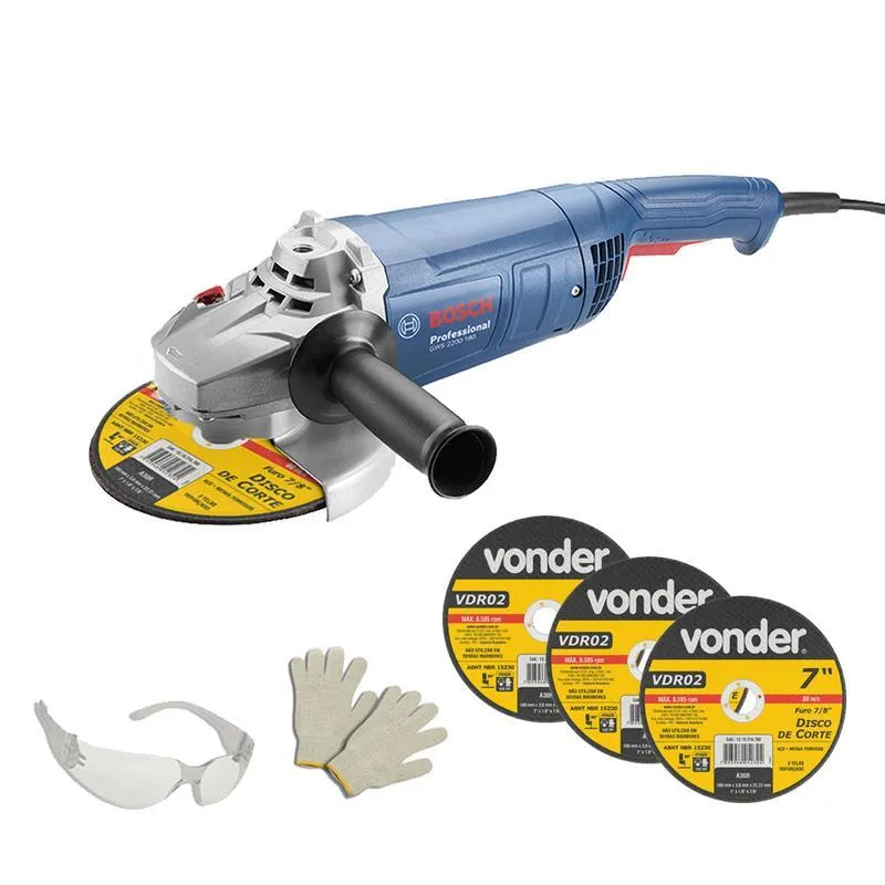 Esmerilhadeira Bosch Prof Gws 2200-180 2200w + Discos 110v