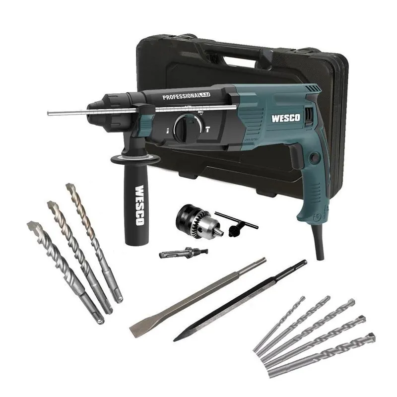 Martelete Perfurador Wesco 900w 3,2j Ws3228k + Brocas 220v