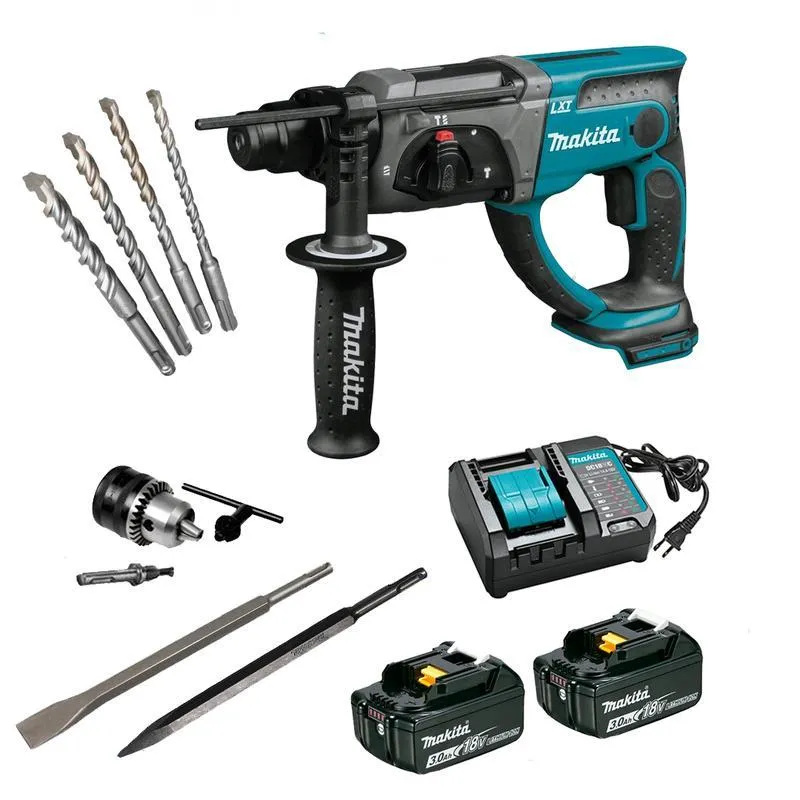 Martelete Comb Makita Dhr202z 18v + 2bat 3ah + Acessórios