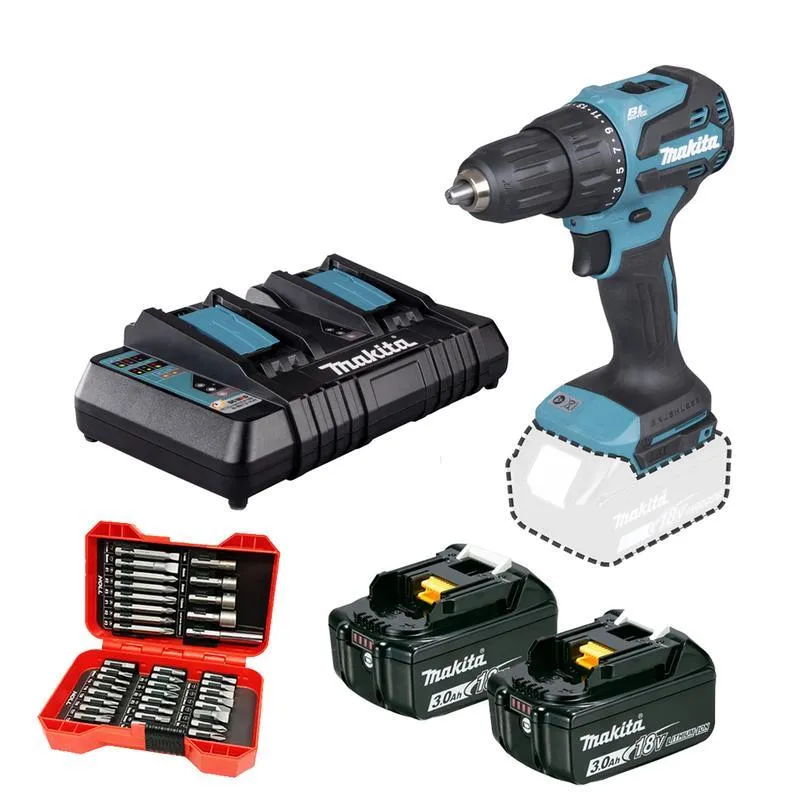 Parafusadeira Makita 18v Dhp490z + 2bat 3a Carreg Duplo 127