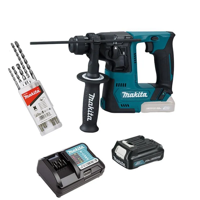 Martelete Rotativo Makita Hr140dz 12v + 1bat 2a + Brocas Sds