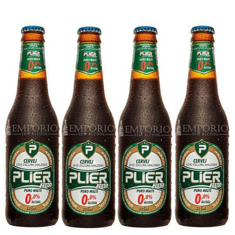 Cerveja Malzbier Sem Álcool Plier Zero-Long Neck 335 Ml 4 Un