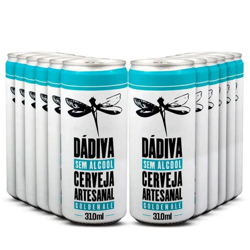 Kit 12 Un Cerveja Sem Álcool Dádiva -Lata 310 Ml