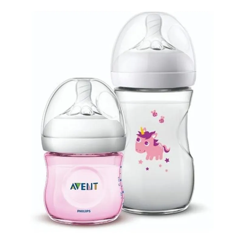 Mamadeiras Philips Avent Petala 125/260Ml Rosa Com Unicornio