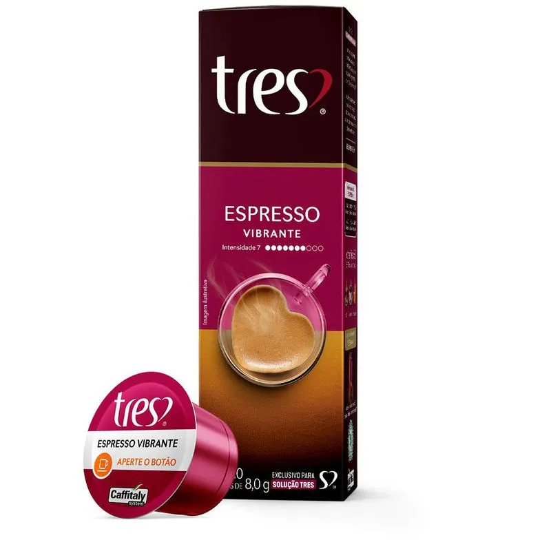 Cápsula De Café Espresso, Vibrante, 10 Unidades, Tres
