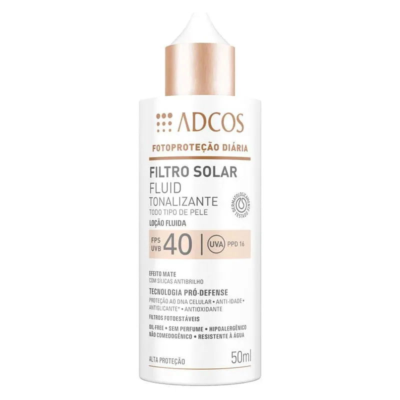 Adcos Filtro Solar Fluid Tonalizante Fps 40 Bronze 50Ml