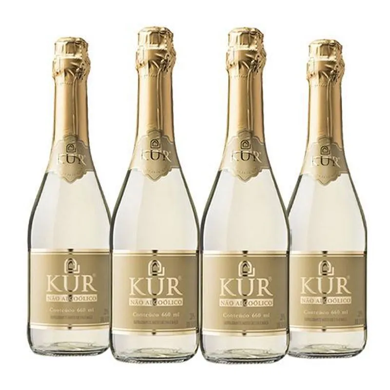 Combo 4 Espumante Sem Álcool Kur Branco - 660 Ml