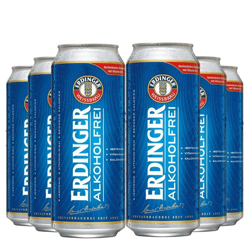 Kit 6 Un. Cerveja Sem Álcool Alemã Erdinger - Lata 500ml