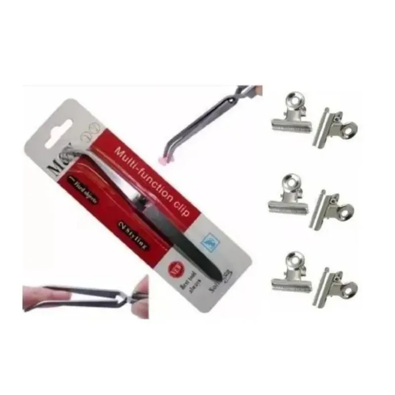 Kit 12 Presilhas + 1 Pinça Unha Especial Para Curvatura C