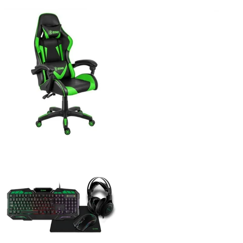 Cadeira Gamer Xzone Cgr-01 Verde + Headset Mouse E Teclado