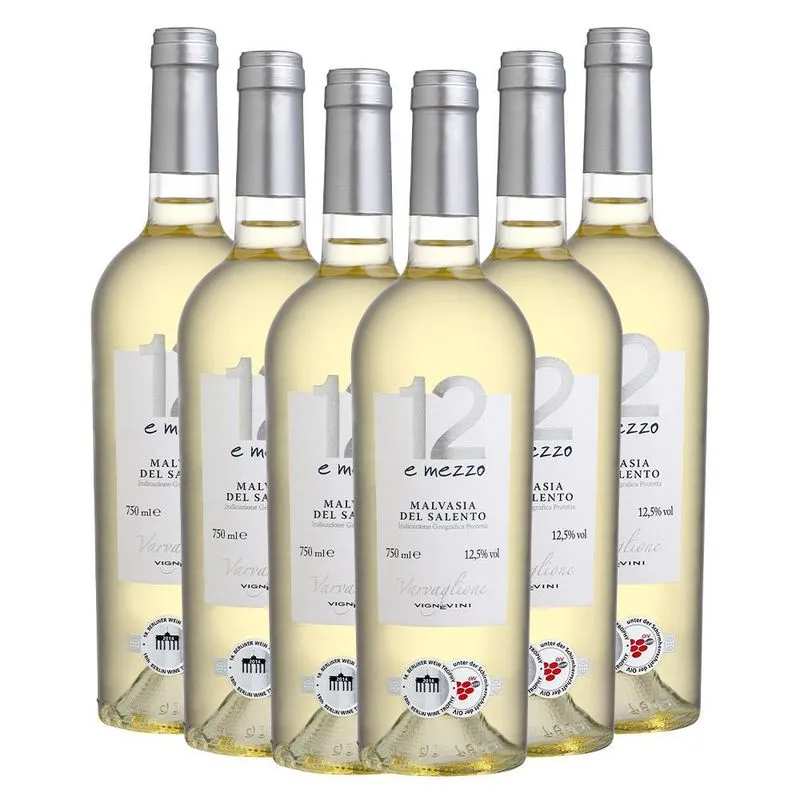 Kit 6 Vinhos Varva 12 E Mezzo Malvasia Del Salento Igp 750ml