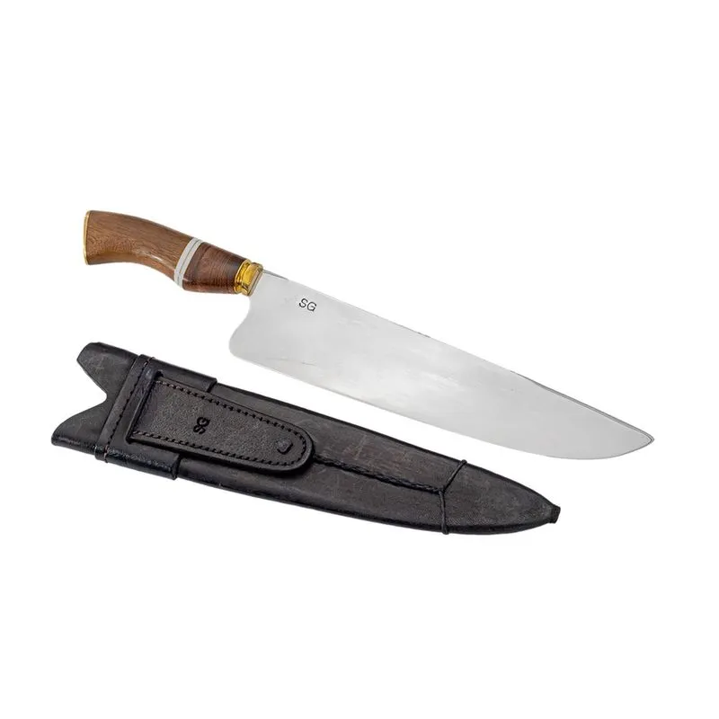 Faca Artesanal Picanheira 10 37cm Cabo Imbuia sg 05.10