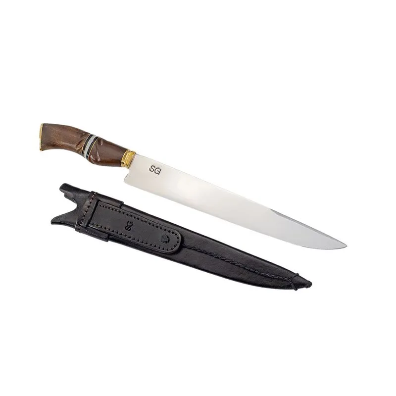 Faca Artesanal Churrasco 10 37cm Cabo Imbuia sg 03.10