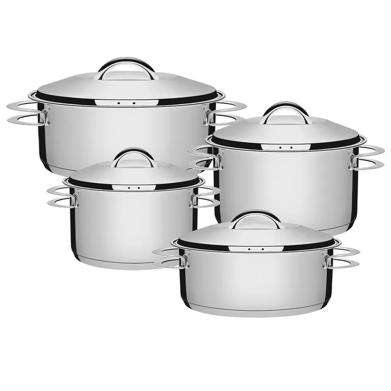 Jogo De Panelas 4 Peças Inox Fundo Triplo Solar Tramontina
