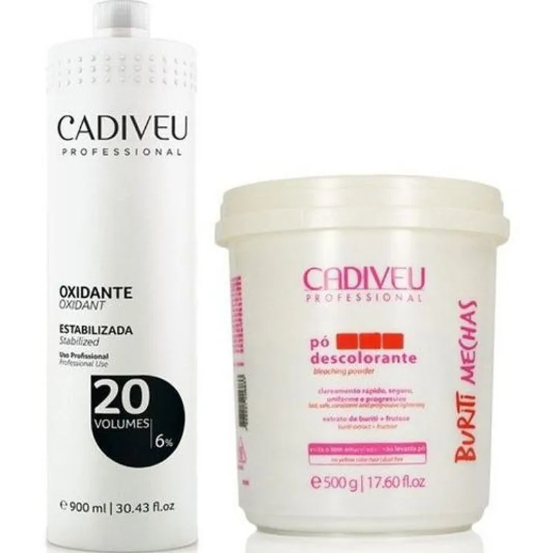 Kit Pó Descolorante + Água Oxigenada 20 Volumes Cadiveu