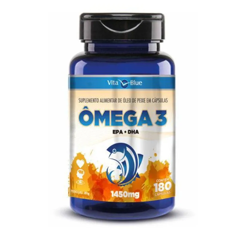 Ômega 3 Com 180 Capsulas - 1450mg - Vita Blue