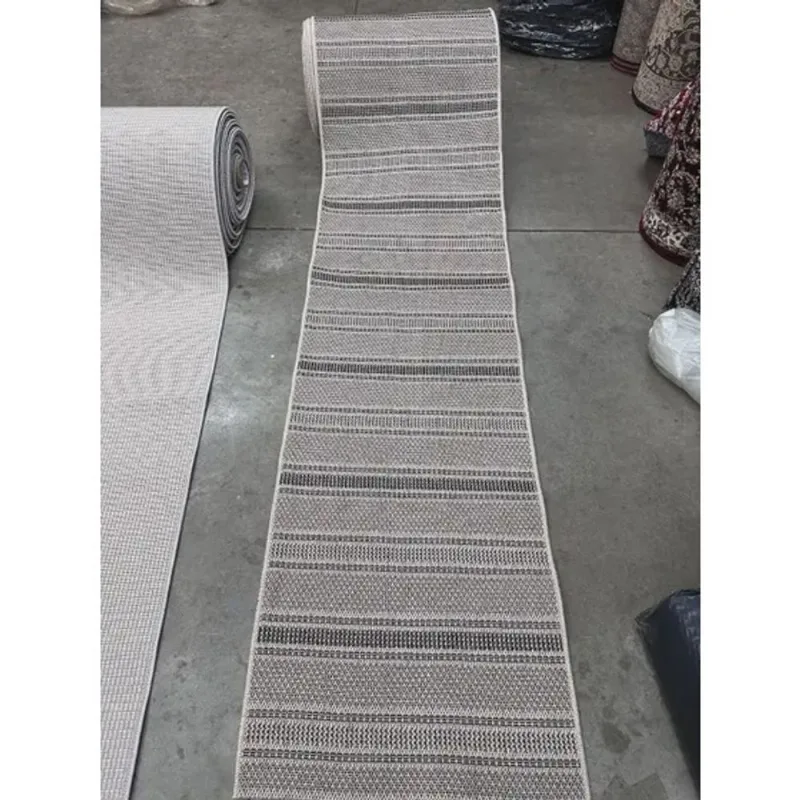 Passadeira Trilho 4,5M Sisal Sem Pelo Nature Listrado 450 Cm