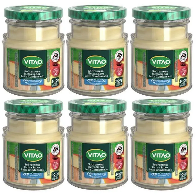 Kit Com 6 Leite Condensado Vitao Zero Açucar 200g