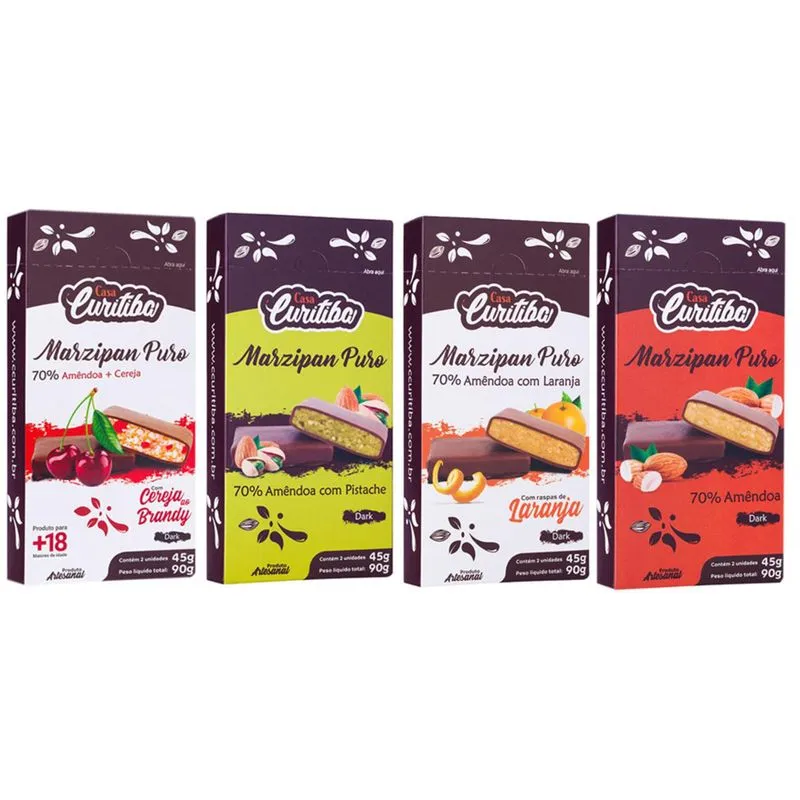 Kit 4 Marzipan Casa Curitiba Cereja/pistache/puro/laranja