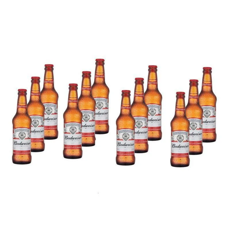 Kit 12 Unidades Garrafa Cerveja Budweiser 330ml