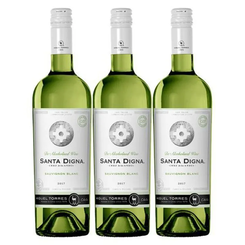 Combo 3 Vinhos Chileno Sem Álcool Santa Digna - 750ml