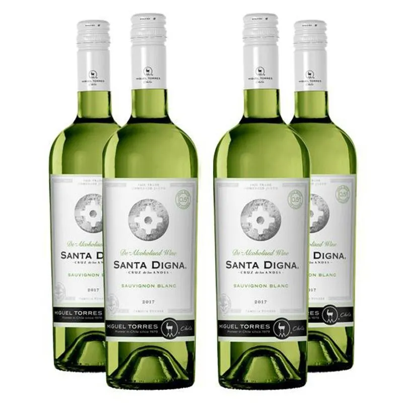 Combo 4 Vinho Chileno Sem Álcool Santa Digna - 750ml