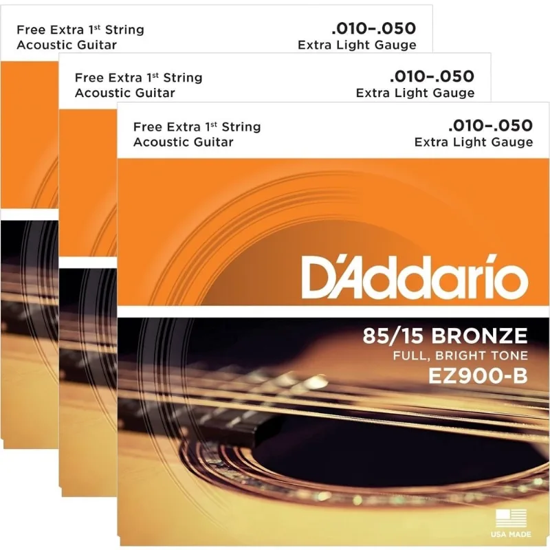 Kit 3 Encordoamentos Violao Aco Daddario Ez900 010