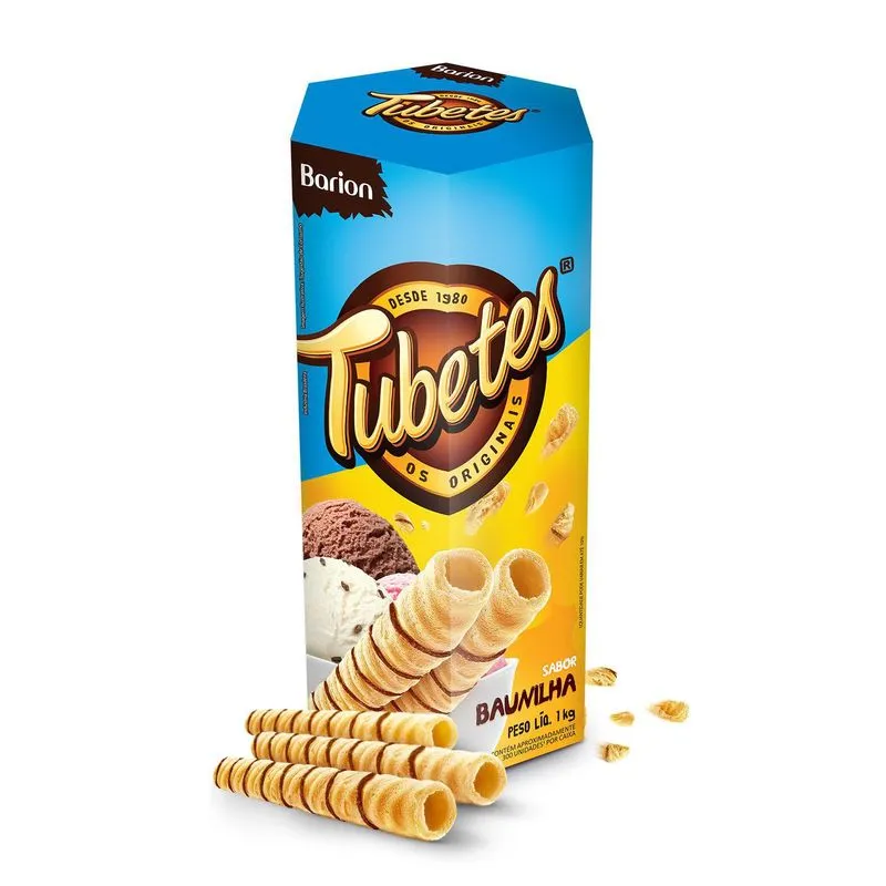 Tubetes Sabor Baunilha Barion 1kg - Aprox. 300un