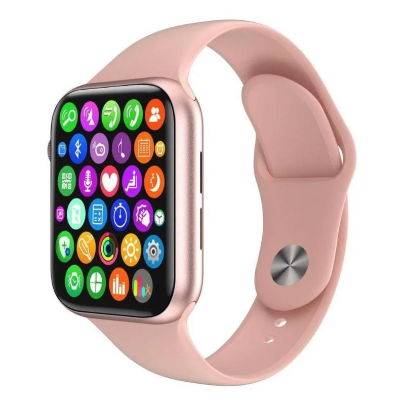 Relogio Smartwatch Rosa W26 Android Ios Troca Pulseira Top
