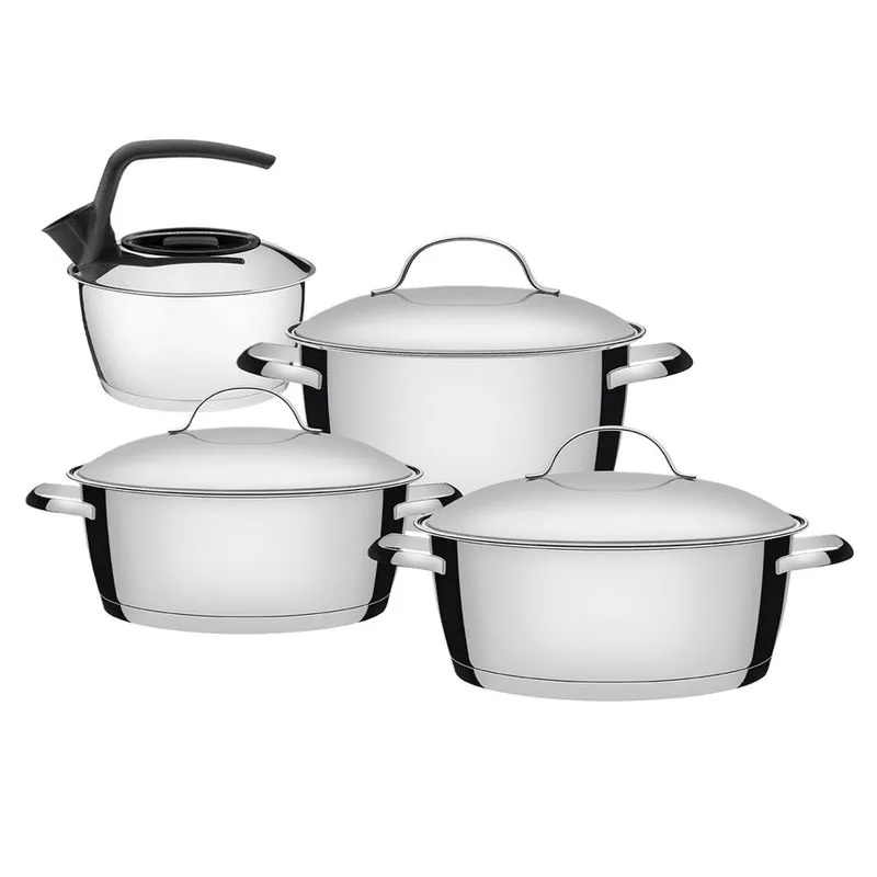 Jogo De Panelas 4 Peças Inox Fundo Triplo Allegra Tramontina