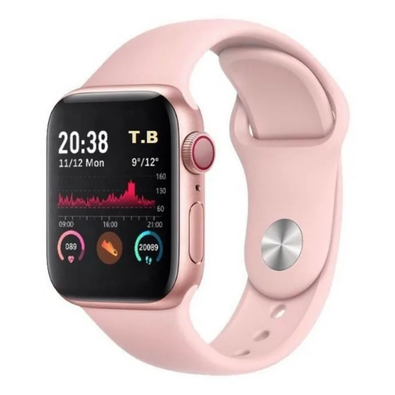 Relogio Smartwatch Rosa W26 Serie 6 + Pulseira Milanese Top