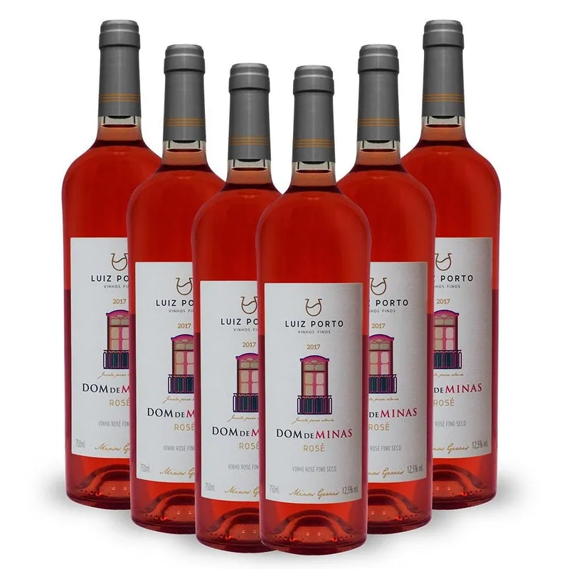 Kit 06 Vinhos Luiz Porto Dom De Minas Rose 750Ml