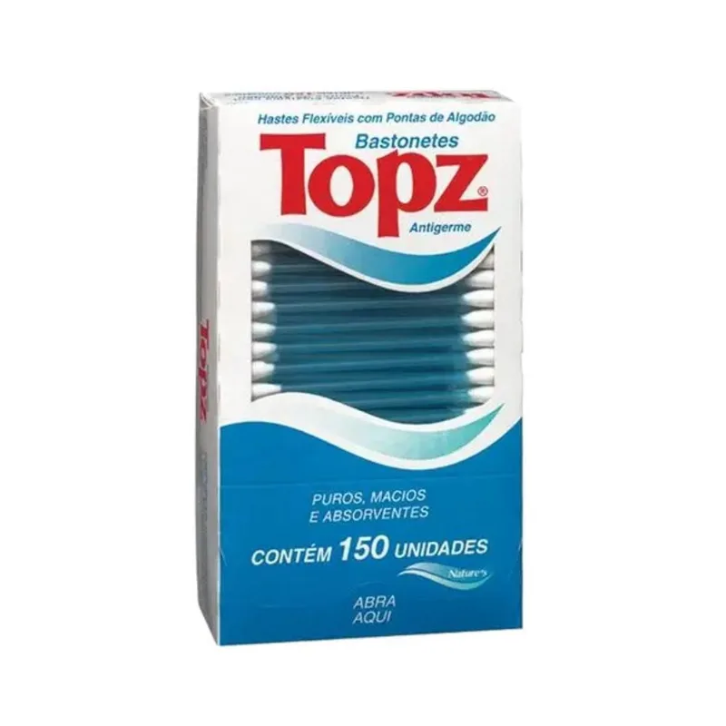 Hastes Flexíveis Cotonetes Topz Bastonetes 150 Unidades