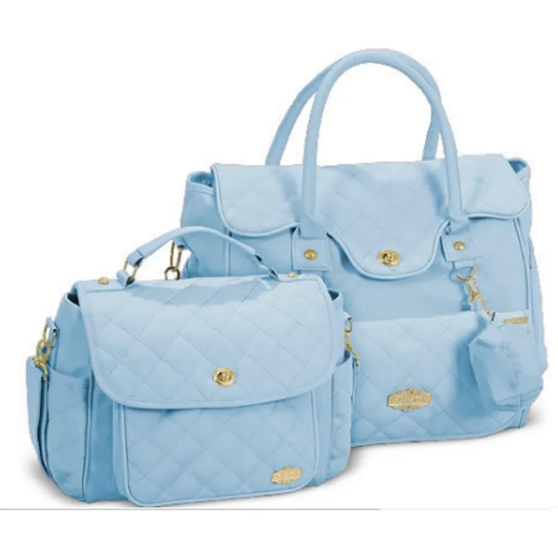 Bolsa Bebê Azul Claro Kit Maternidade Enxoval Luxo 20ol14