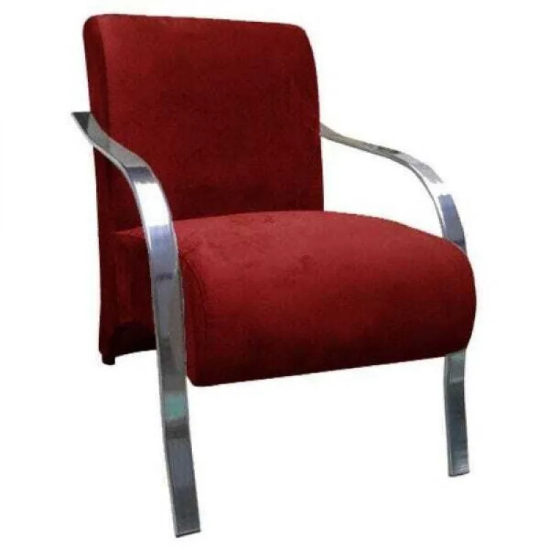 Poltrona Vênus 01 Lugar Braço CromadoVermelho