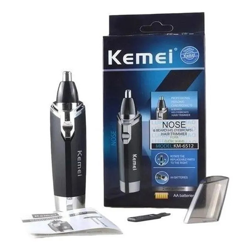 Aparador De Cabelo Elétrico Profissional Nariz Kemei Km-6512