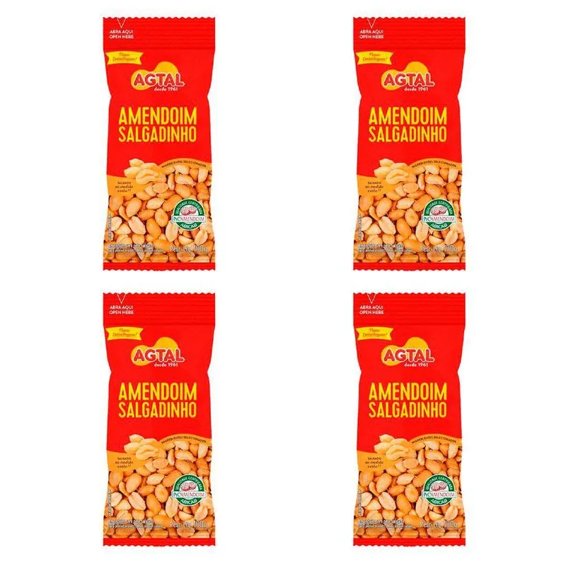 Amendoim Salgadinho Agtal Kit Com 6un 100g