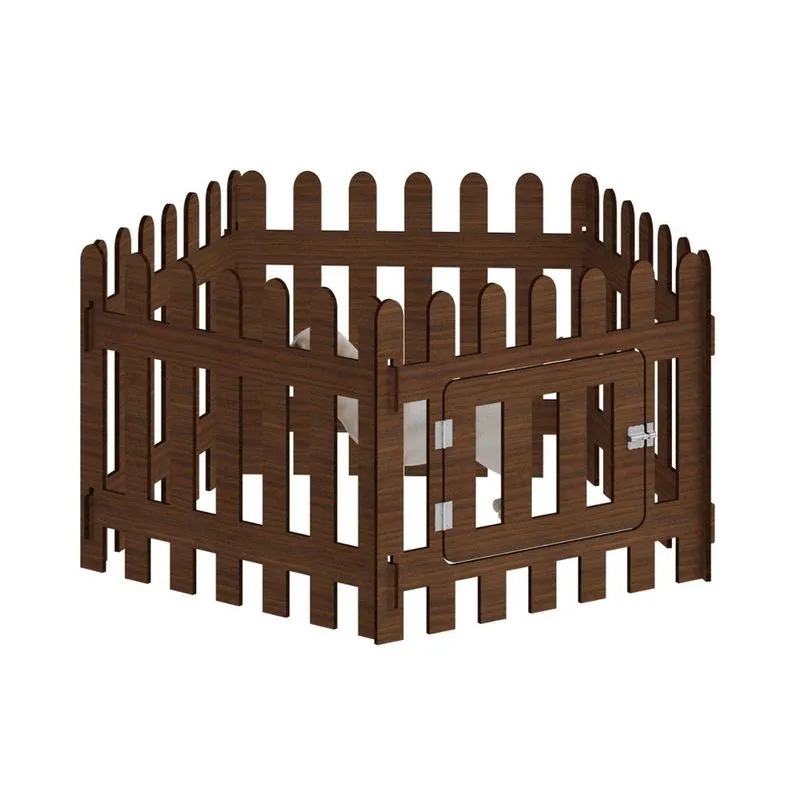 Cercado Para Filhotes, Cães E Gatos Em Mdf, Com Portão