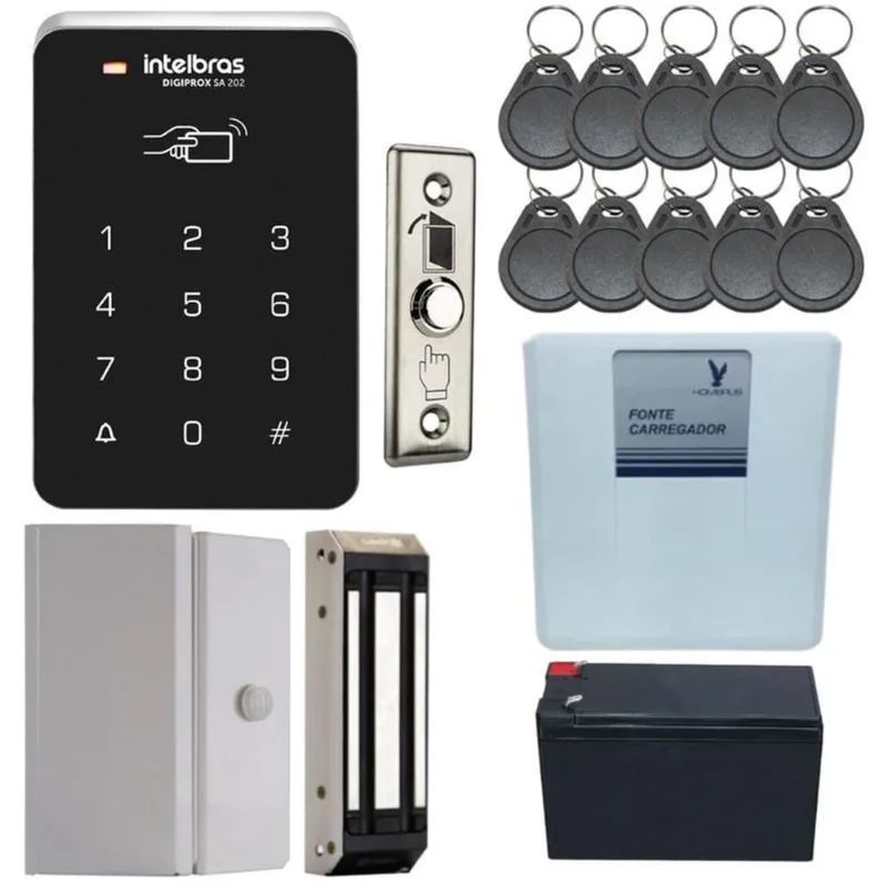 Kit Controle De Acesso Sa 202 10 Tag E Fechadura M80 Branca