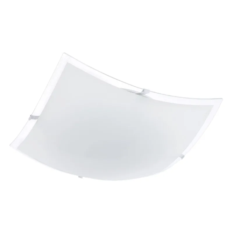 Plafon Quadrado Para 1 Lâmpada 25Cm Borda Transparente