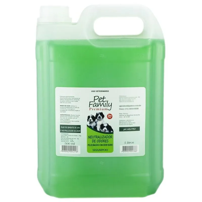 Shampoo Cães E Gatos Pet Family Neutralizador De Odores 5l