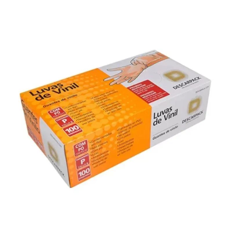 Luva De Vinil Descarpack 500un - P