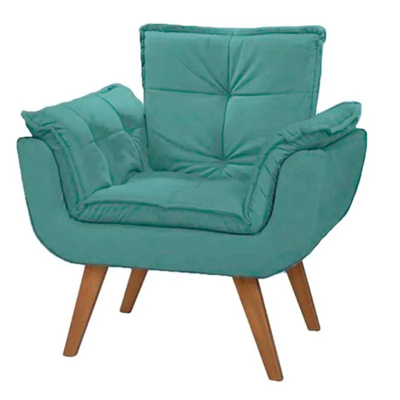Poltrona Opala Suede Azul Tiffany
