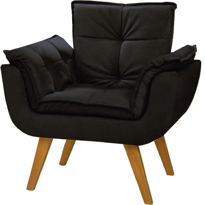 Poltrona Opala Suede Preto