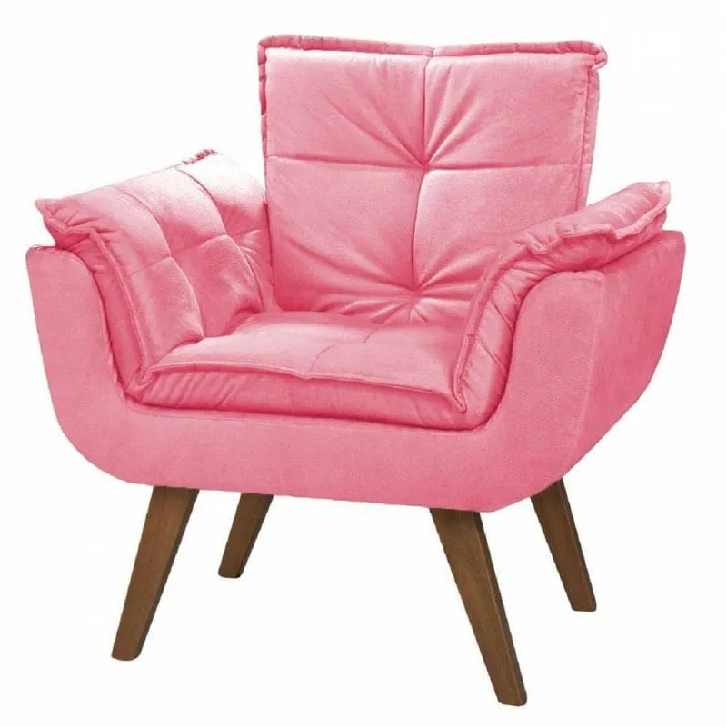 Poltrona Opala Suede Rosa